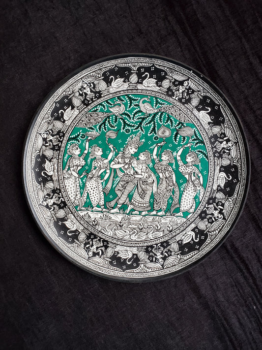Handpainted Raas Leela traditional wall plate