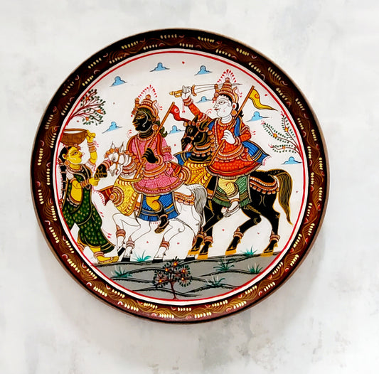 Kaanchi Abhijaan Handpainted Indian traditional wall plate