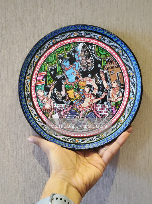 Multicolored Handpainted Matki Phod traditional wall plate
