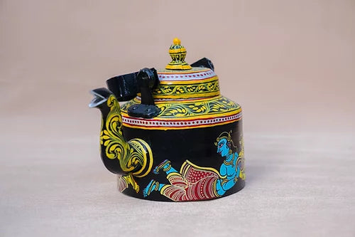 Radha Krishna handpainted in Pattachitra style Aluminium Teapot