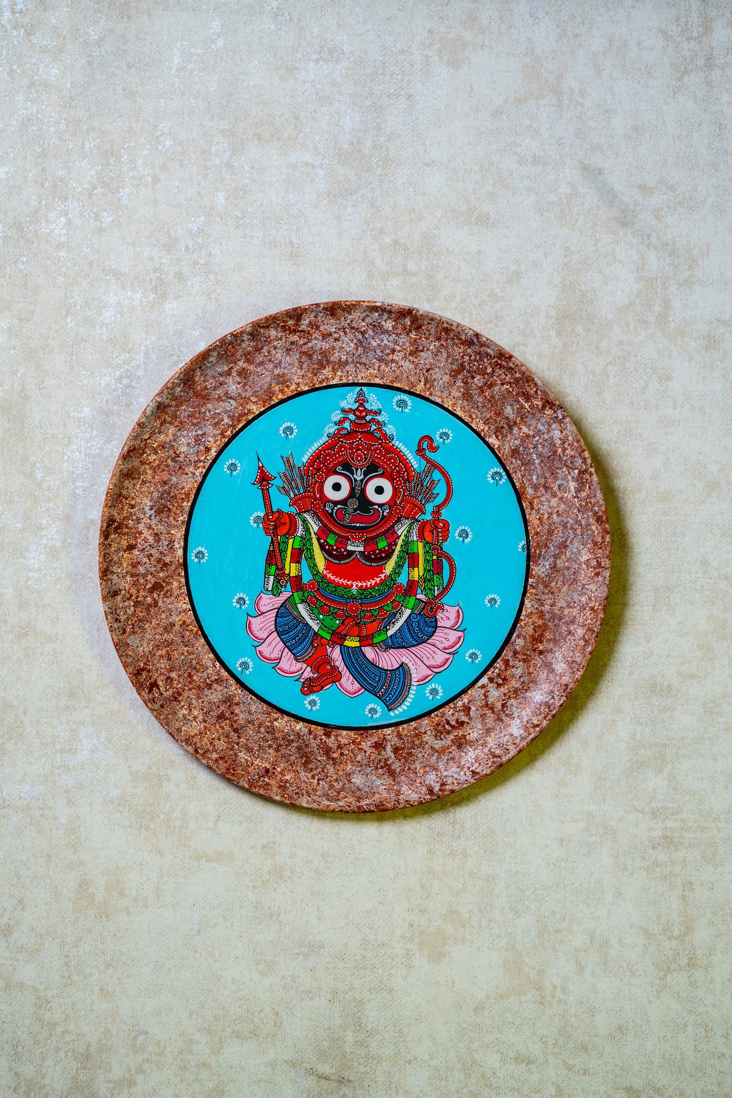Multicolored Handpainted Jagannath traditional wall plate | Home Decor