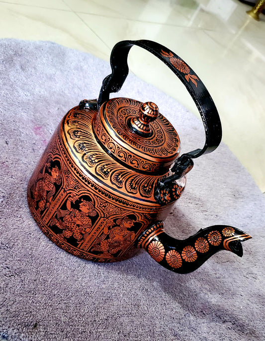 Black and Gold Hand-painted Aluminum Kettle