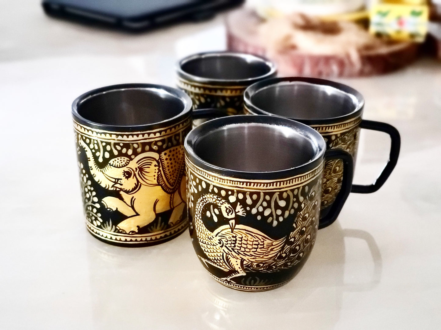 Handpainted Coffee Mugs Set of 2