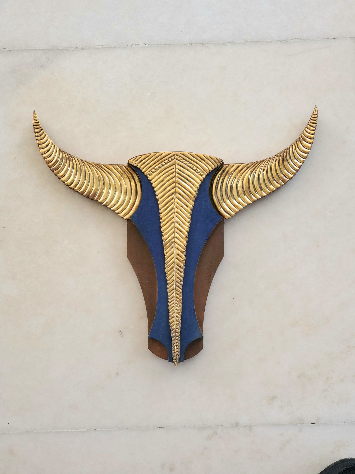 Royal Brass accessorised Blue Brown Bull Head