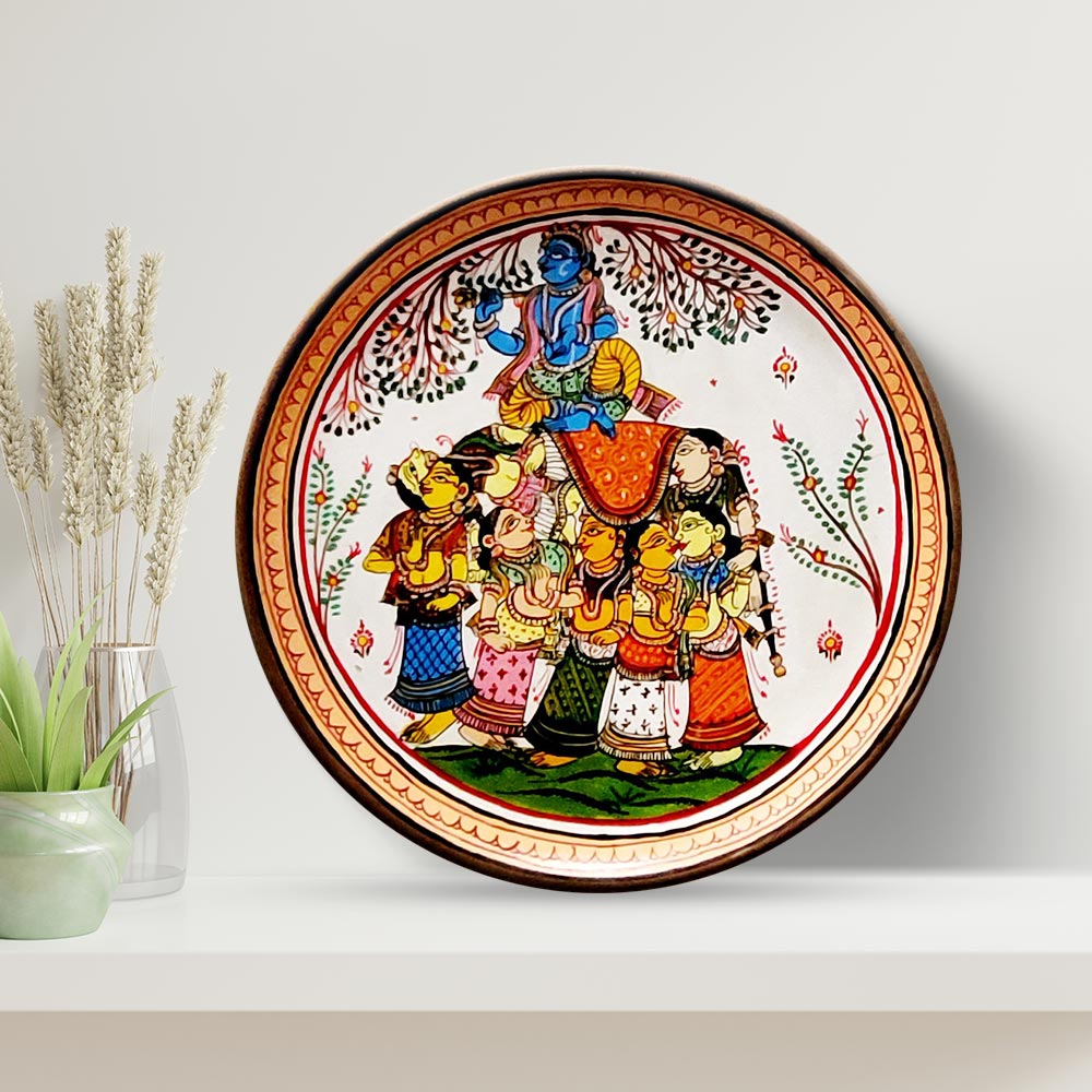 Kandarpa Hasti Handpainted Indian traditional wall plate