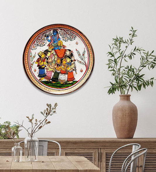 Kandarpa Hasti Handpainted Indian traditional wall plate