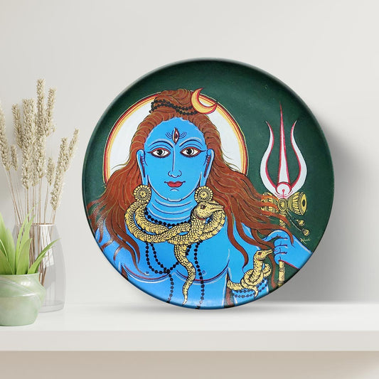 Lord Shiva Handpainted Indian traditional wall plate